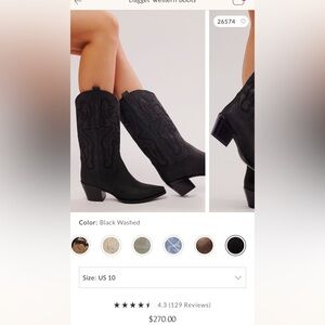 Jeffrey Campbell Dagget western boot. Size 10. Never worn.